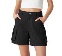 Rolanko Shorts Cargo pour Fille, Coton Léger avec Taille Semi Élastique Shorts d'uniforme D'été