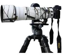 Rolanpro Housse imperméable camouflage pour Nikon Z 180-600 mm F/5.6-6.3 VR Housse de protection contre la pluie Housse de protection Vêtements #21 Camouflage neige imperméable