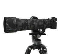 ROLANPRO Manteau de camouflage imperméable pour Nikon Z 180-600 mm F/5.6-6.3 VR Housse de protection pour lentille de pluie - #18 noir foncé