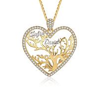 RolaOnly collier personnalisé arbre de vie en argent sterling 925 chaîne en or famille amitié énergie moments spéciaux cadeau significatif pour femme mère famille 2 name