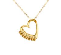 RolaOnly Collier Personnalisé Prénom Cœur Pendentif Personnalisé Gravure 2-6 Noms Argent/or Femme Bijoux Cadeaux pour Noël Anniversaire Fête des mères