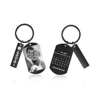 RolaOnly Femme Porte-clés Personnalisé Foto Calendrier Spotify Code Musical Acier inoxydable Cadeau pour Coupler Anniversaire Date d'anniversaire (# 1)
