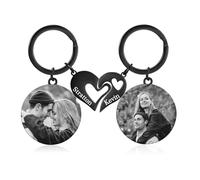 RolaOnly Femme Porte-clés Personnalisé Foto Calendrier Spotify Code Musical Acier inoxydable Cadeau pour Coupler Anniversaire Date d'anniversaire (# 3)