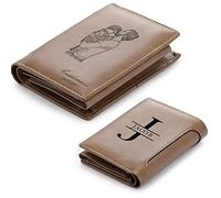 RolaOnly Portefeuille Porte-Carte avec Photo Prenoms Gravé Personnalisé Marron Porte-Carte pour Carte d'Identité/Carte Grise/Cartes de Crédit Cadeau de Anniversaire/Noël/Fête des Pères