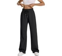 Rolcoassuns Pantalon de Survêtement Taille Haute pour Femme, Pantalon Ample à Cordon de Serrage, avec Poches, Idéal pour Le Sport, Le Hip-Hop et Le Jogging. Entrejambe de 76 cm.
