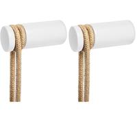 Rolé, passe-câble en bois, fixation murale pour lampe à suspension - Blanc (Lot de 2)