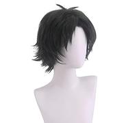 Role Play Wig For Damian Desmond Cosplay Wig Short Black Green Wigs Anime Halloween Party Props