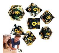 Role Playing Dice, 7X Tiny Dice Set for Board Games, Resin Polyhedral with Liquid Core Design, Portable Accessories for Men and Women Gamers, Tabletop Game Essentials, 5.12x3.15x1.18 inches