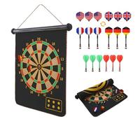 ROLEDY® Jeu Fléchette Enfant Cible de Flléchettes Magnétique - 12 fléchettes et 6 ailettes de Rechange - Cadeau pour 4, 5, 6, 7, 8, 9, 10, 11, 12 Ans - Jeu d'intérieur et d'extérieur Enfant