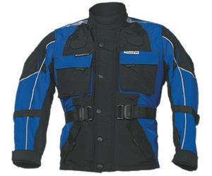 Roleff Racewear Blouson Moto pour Enfants, Noir/Bleu, M/140