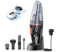 Rolgno Aspirateur à Main, Rechargeable 9KPA Aspirateur Voiture Puissant sans Fil avec [Socle Charge Rapide & Lumière LED], 2 Filtres HEPA Vacuum Cleaner, Aspirateur de Table pour Canapé/Maison/Tapis