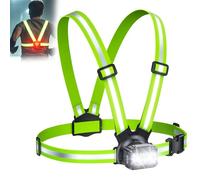 Rolgno Lampe Running avec Arrière, 500LM Lampe Course a Pied, 7+2 Modes Lumiere & Ajustable à 45° Lampes Pectorale Running, Étanche IPX4 & 360° gilet reflechissant running, Remplacer Lampes Frontale