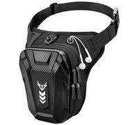 Rolgno Sacoche de Jambe Moto, [Capacité Extensible] Sac Banane Pochette Ceinture Homme & Femme, Coque EVA, Bande Réfléchissante et Sangle de Jambe Réglable, Leg Pack pour Cyclisme Course Randonnée