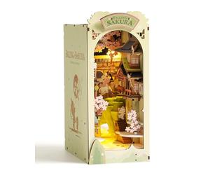 Rolife 3D Book Nook Kit Falling Sakura Décoratif Serre-Livres Holder Model Kits Dollhouse Construire Adult Room Decoration Cadeaux pour Adolescents Femmes 240 pcs (TGB05)
