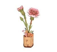 Rolife 3D Puzzle en Bois Bouquet de Fleurs en Bois Artisanat Modèle pour Adulte Fleur Eternelle Cadeau Romantique pour Femme Noël/Anniversaire/Saint Valentin/Fête des Mères (Œillet Rose)