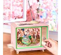 Rolife Boîte à Musique Voyage de Rêve Sakura Maison Miniature avec Scène de Sakura Maison de Poupée en Bois pour Décoration de Maison Kit de Modélisme Cadeau d’Anniversaire pour Elle