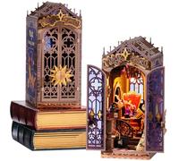 Rolife Book Nook DIY Maquette en Bois Adulte avec Lumières Coin de Fantaisie Magique Puzzle 3D Miniature Maison à Construire Serre-Livres Diorama Décoration Livre Bibliothèque Salon
