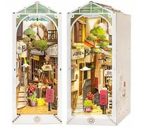 Rolife Book Nook DIY Maquette en Bois Adulte Puzzle 3D | avec Lumières Puzzle 3D Miniature Maison à Construire Serre-Livres Diorama Décoration Livre Bibliothèque Salon