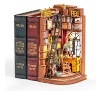 Rolife Book Nook Étude d'angle Silencieuse DIY Maison Miniature House Construction Adulte Booknook Bibliothèque Décoration Diorama Cadeau d'anniversaire de Noël pour Les Adolescents et Les Amoureux