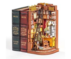 Rolife Book Nook Étude d'angle Silencieuse, Maisons De Poupées Aux Adulte
