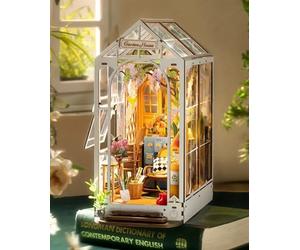 Rolife Book Nook Kit Maison Miniature à Construire Diy Maquette Adulte avec Lumières Décoration de Bibliothèque Livre Salon Booknook Puzzle 3D Bois Serre-Livres Diorama Idée Cadeau Femme