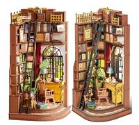 Rolife Book Nook Kit Maison Miniature à Construire DIY Maquette Adulte en Bois avec Lumières Silent Corner Study Booknook Puzzle 3D Serre-Livres Diorama Décoration de Bibliothèque Livre Salon