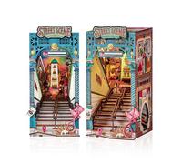 Rolife Book Nook Kit Maison Miniature à Construire DIY Maquette Adulte en Bois avec Lumières Street Scene Booknook Puzzle 3D Serre-Livres Diorama Décoration de Bibliothèque Livre Salon