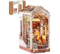 Rolife Book Nook Rabbit’s Coffee Holiday, Booknook Maison Miniature avec Lumière, Puzzle 3D Diorama pour Décoration de Bibliothèque, Cadeau Créatif de Noël ou d’Anniversaire pour Adultes