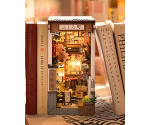 Rolife Book Nook Sakura Allée du Vin Booknook Japonais Izakaya Kit de Maison Miniature DIY pour Adultes à Construire Cadeau de Noël et d'anniversaire Décoration de Bibliothèque Diorama Kit