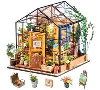 Rolife DIY Miniature Maison pour Adultes, Maison de Poupée, Fleurs de Cathy | Niveau Avancé, 7,5 Heures, Serre Maison de Poupée en Bois, Kit de Maquette sans Colle, Loisir Relaxant, Cadeau pour Femme
