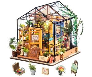 Rolife DIY Miniature Maison pour Adultes, Maison de Poupée, Fleurs de Cathy | Niveau Avancé, 7,5 Heures, Serre Maison de Poupée en Bois, Kit de Maquette sans Colle, Loisir Relaxant, Cadeau pour Femme