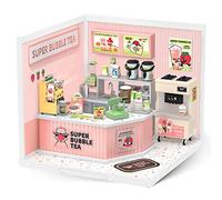 Rolife Ensemble de construction de maison en plastique miniature avec LED pour mini figurines, kit de diorama, cadeaux pour adolescents et adultes