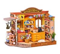 Rolife Kit de construction de maison de poupée miniature à faire soi-même, centre moelleux d'amis et d'animaux domestiques, petite maison confortable avec meubles, kit de construction miniature à