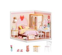 Rolife Kits de Maison Miniature DIY Lovely Pink Bedroom, Kit Modèle Super Creator, Maison de Poupée pour Figurines De Collection, Cadeau de Noël Ou D’Anniversaire pour Adultes