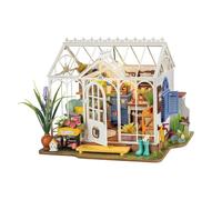 Rolife Maison de jardin miniature en bois à monter soi-même, 296 pièces, montage 4H, 19,0 x 9,2 x 11,5 cm, non peint, style traditionnel, thème nature, sujet de jardin, toutes saisons, dépliable