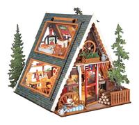 Rolife Maison de Poupée Cabane A-Frame Modèle en Bois Kit de Miniature Maison de Guérison Naturelle Cabane de Forêt Féérique Décoration de Maison Cadeau Créatif pour Adultes