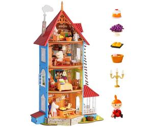 Rolife Maison des Moumines, Maison de Poupée en Bois avec LED Lumière | Niveau Intermédiaire, 7 Heures, 4 Etages et 4 Figurines, Décoration d'Intérieur, Cadeau Créatif pour les Fans des Moomins