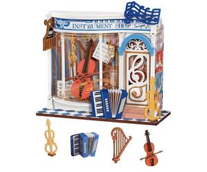 Rolife Maison Miniature Melody Instrument Shop, 63 pièces Maquette Maison 3D Puzzle Maison de Poupée en Bois 3D à Construire Book Nook pour Adultes et Adolescents Pas de Colle nécessaire