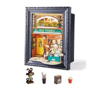 Rolife Maison Miniature pour Adultes Maison de Poupée Miniature Murale avec Lumières LED Puzzle 3D Décoration de Maison Cadeau Créatif pour Adultes (Vieille Librairie)