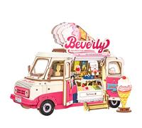 Rolife Maquette Puzzle 3D en Bois pour Adultes Kit de Modèle Maison Miniature Book Nook Décoration Maison Cadeau d'anniversaire pour Adultes et Adolescents (Camion de Glaces Beverly)