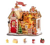 Rolife Miniature Maison en Pain d'épice de Noël, 250 pièces Maquette Maison 3D Puzzle Maison de Poupée en Bois 3D à Construire Book Nook pour Adultes Pas de Colle nécessaire Décoration de Noël