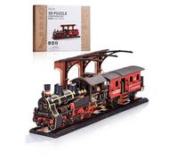 Rolife Puzzle 3D - Modélisme ferroviaire - Puzzle en bois pour adultes - Modélisme en bois - Décoration d'intérieur - Cadeau pour adolescents (voyage à vapeur)