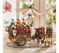 Rolife Puzzle 3D - Puzzle 3D en bois - Kit de modélisation pour adultes - Kit de bricolage créatif pour décoration et cadeaux esthétiques pour adolescents (cart fleur)