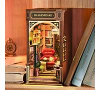 Rolife Shakespeare Bookstore Book Nook Kit Maquette Adulte avec Lumières | Maison Miniature à Construire DIY, Puzzle 3D en Bois Booknook Bibliothèque, Serre-livres Librairie, Décor, Cadeau Créatif