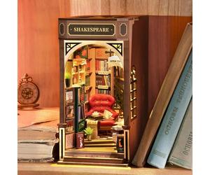 Rolife Shakespeare Bookstore Book Nook Kit Maquette Adulte avec Lumières | Maison Miniature à Construire DIY, Puzzle 3D en Bois Booknook Bibliothèque, Serre-livres Librairie, Décor, Cadeau Créatif