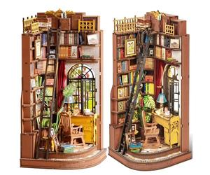 Rolife Silent Corner Study Book Nook Kit pour Adulte avec Lumières | Maison Miniature à Construire DIY, Puzzle 3D en Bois Booknook Bibliothèque, Serre-livres Librairie, Décor, Cadeau Créatif