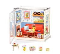 Rolife Super Creator Kit de Maison Miniature DIY, Maison de Poupée pour Enfants à Noël ou pour Leur Anniversaire,Décoration de Kits de Modèles à Monter pour Adultes (Country Blue Lounge)