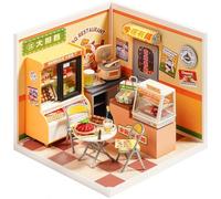 Rolife Super Creator Maison Miniature à Construire Bricolage Kit Maquette DIY Adulte Enfant Mini Maison à Monter sans Colle Décoration de Maison de Poupée de Bibliothèque (DW022-Night Out Food Stall)