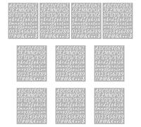 Rolin Roliy 10PCS Autocollants de Lettre Blanc Autocollants de Numéros Auto-Adhésif en Vinyle Alphabet Letters Stickers pour Boîte aux Fenêtre Porte Maison Adresse