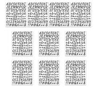 Rolin Roliy 10PCS Autocollants de Lettre le Noir Autocollants de Numéros Auto-Adhésif en Vinyle Alphabet Letters Stickers pour Boîte aux Fenêtre Porte Maison Adresse (Black)